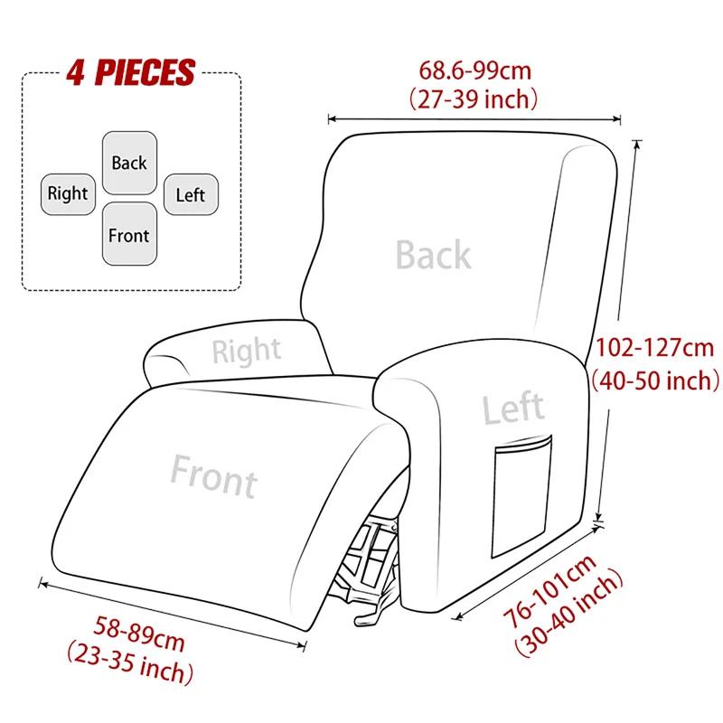 

4Pcs/set Jacquard Recliner Sofa Cover Modern Sample Chair Covers Stretch Couch Slipcovers Dust-proof Armchair Slipcovers Decor