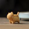 Sandalwood Cat Fun Series: Cute Wooden Cartoon Desktop Ornament for Creative Inspiration