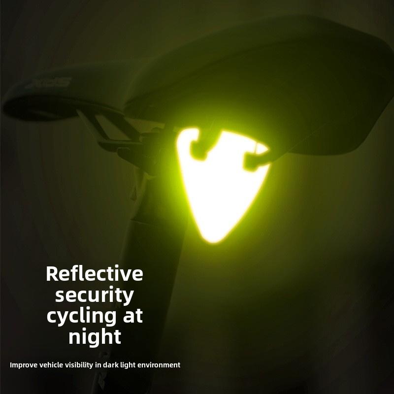 High Bright Reflective Safety Sticker - No Battery Needed Blue Bike Tail Light for Night Riding, Emergency Cycling Gear for Mountain & Road Bikes