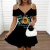 Women Spaghetti Strap Plus Size Dress Exotic Tropical Leaf Printed Loose Vacation Gown