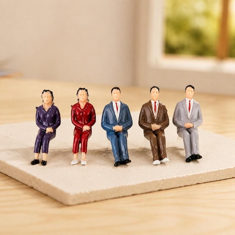 Architectural Model People Figures Set of 10 for Detailed Dioramas Scene, Colorful Plastic Miniatures for Landscape Display Decoration