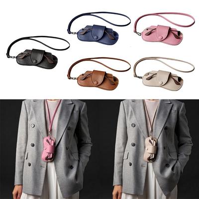 Solid Color Sunglasses Storage Bag PU Leather SunGlasses Holder  Eyewear Accessories