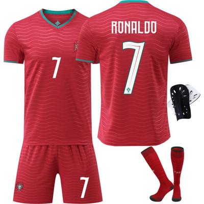 2026 Portugal Hemma-ställ: Barns Ronaldo #7 & Fernandes #8 Tröja