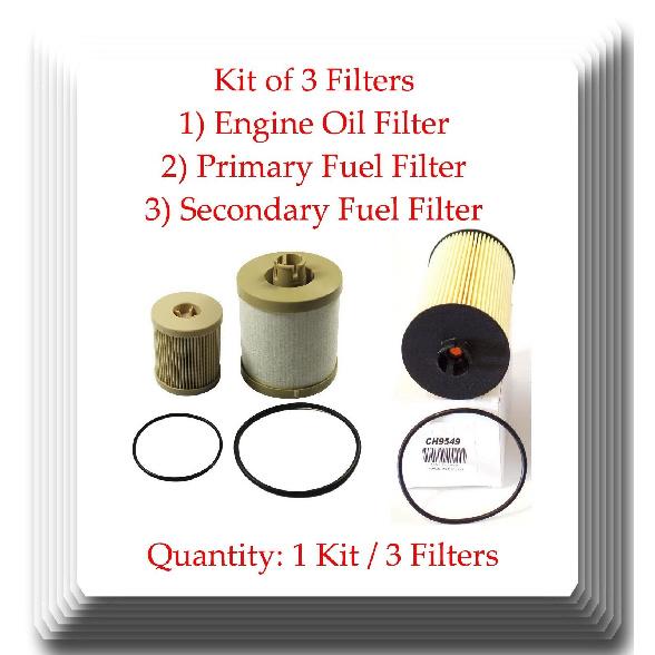 Kit of 3 Oil & Fuel Filter Fits:F250 350 450 550 650 750 Excursion 4.5L 6.0L