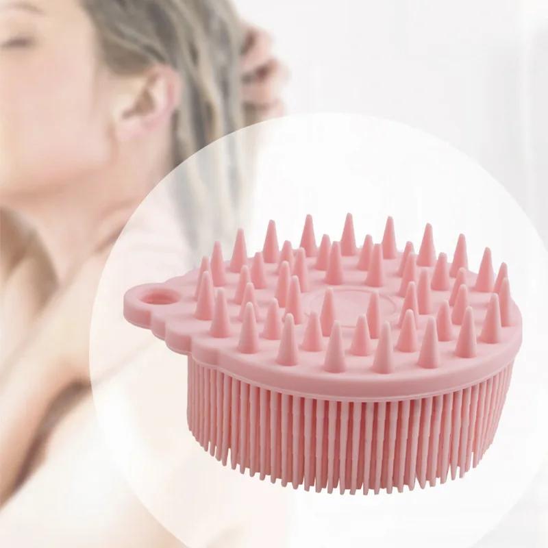 Soft Silicone Brush Wash Bath Shower Exfoliating Skin Fit For Baby Adult Bath Brush Shampoo Head Massage Brush Siliconebrush