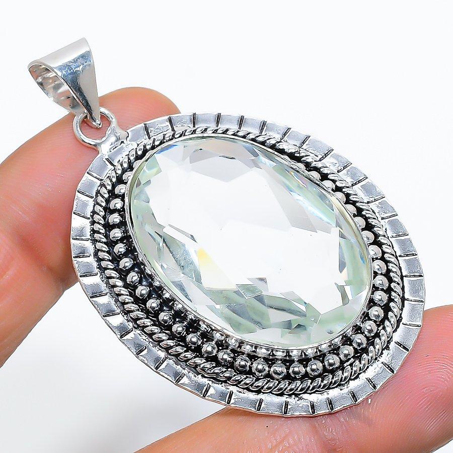 

Подвеска ручной работы в этническом стиле с драгоценным камнем Апатит и Аква, 2,21 дюйма VR-3653