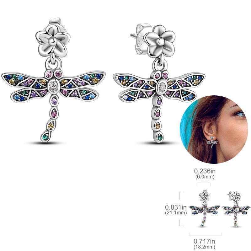 Ladies Sweet 925 Silver Ocean Star Flower Butterfly Design Trendy Earrings Birthday Commemoration Day Fine Sweetheart Jewelry