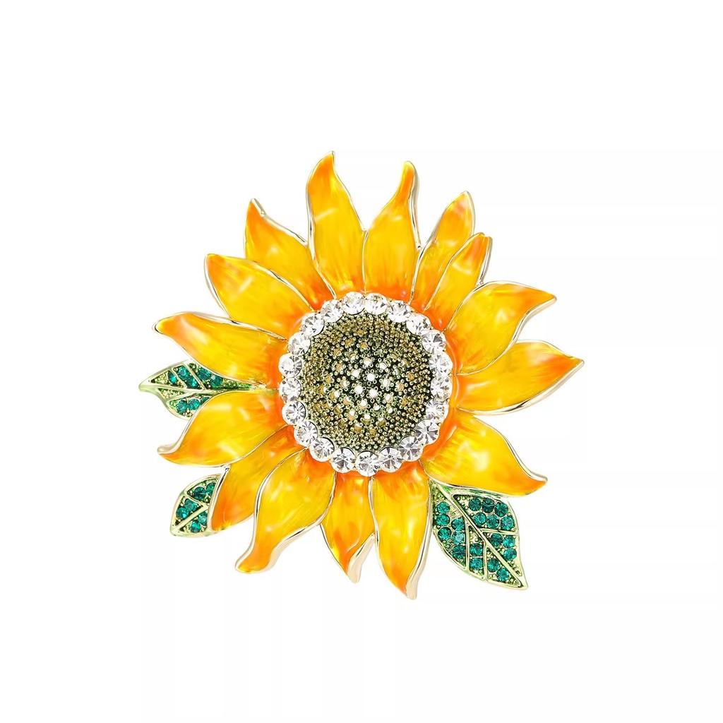 Daybreak Kwai High-end Women's Fashion Oil-drip Sunflower Light Luxury Accessories Brooch