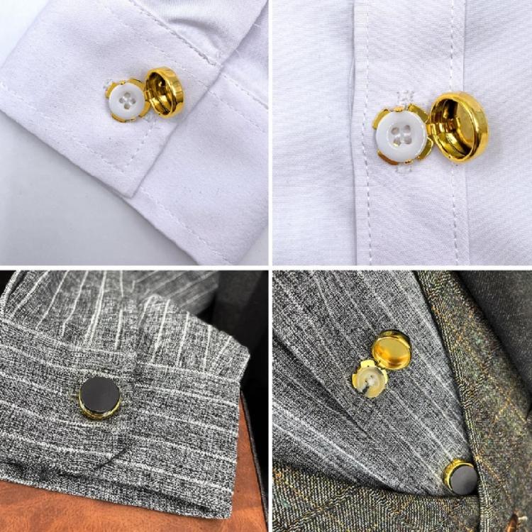 Round Button Covers for Cufflinks Decorative Buttons Clips Detachable Shirt Button Clips for Crafts Sewing DIY Decors