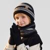 Children's Hat Gloves Scarf Set Winter Outdoor Cold-Proof Warm Knitted Wool Hat Velvet Ear Protection Hat
