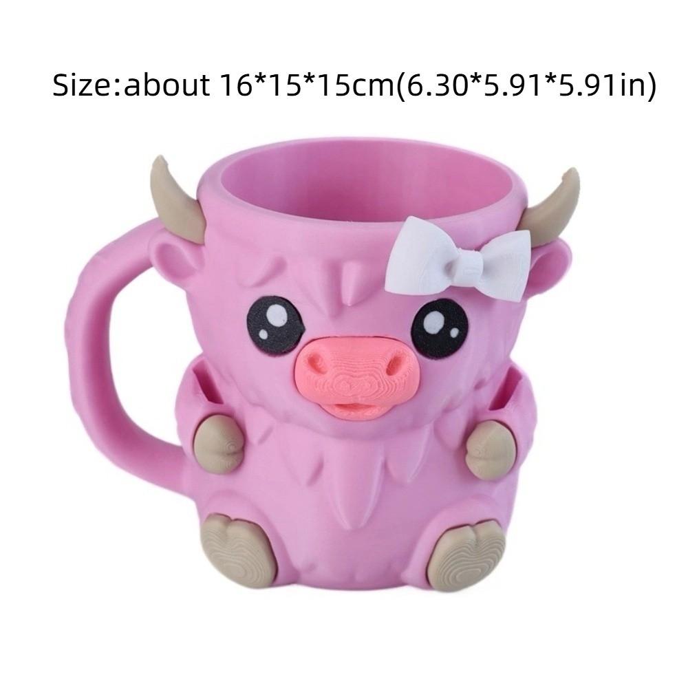 Cute Cartoon Ice Cream Cup Holder with Handle Highland Cow Ice Pint Stand Comfortable Polar Bears Seals Beer Can Cup Gifts
