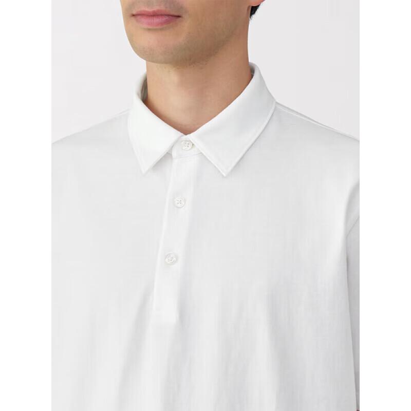 MUJI Men's Cool Touch Jersey Knit Short-Sleeve Polo Shirt