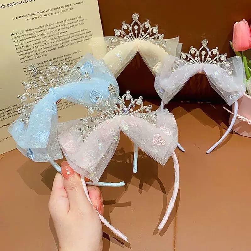[YNOBUN] Prinzessinnenkrone für Kinder, Schmerzloses Haaraccessoire für Mädchen, Haarreif, Baby-Haarspange, Niedliches Design für Fotoshootings - bl