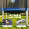 Outdoor Trampoline for Children and Adults, 80 kg Load, 36 Springs, 183 cm, Blue