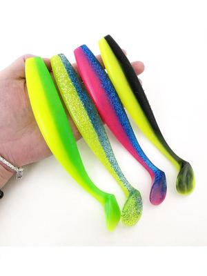 Tear-Resistant Bionic T-Tail Fish Lure, 14cm & 18cm, Two-Color Soft Bait for Sea Fishing