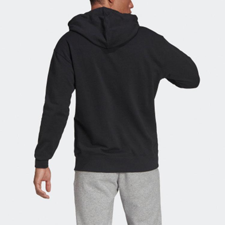 Adidas Logo Solid Color Sports Hoodie Men Tops Black HE4354
