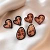 Retro Leopard Print Heart Stud Earrings for Women Girl Fashion Versatile Black Border Compact Earrings Party Jewelry Accessories