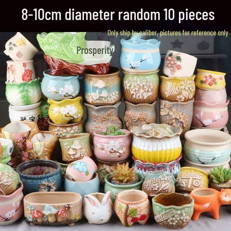 Unglasiertes Keramik-Sukkulenten-Blumentopf aus lila Ton - Klein, Schlichtes, Pastorales Design mit kostenlosem Versand