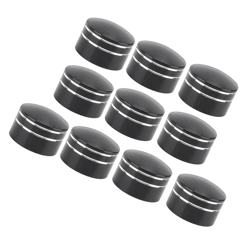 10 STÜCKE Motorrad Zylinderkopfschraubenabdeckung CNC Aluminium Schwarz Rund Gerillt Motor Schraube Topper Abdeckungen Kappen