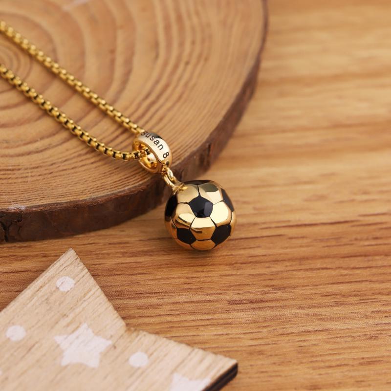 2023 Sports Product Football with Stainless Steel Chain Football Fans Gift Butterfly Necklace Gold Necklace for Women
