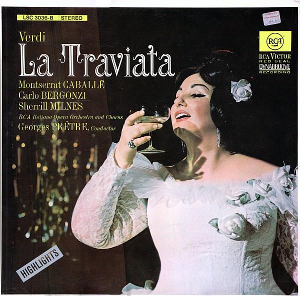 LP Record GIUSEPPE VERDI MONTSERRAT CABALL La Traviata Highlights LSC3036 RCA Victor Red 1967 Germany Classical Used
