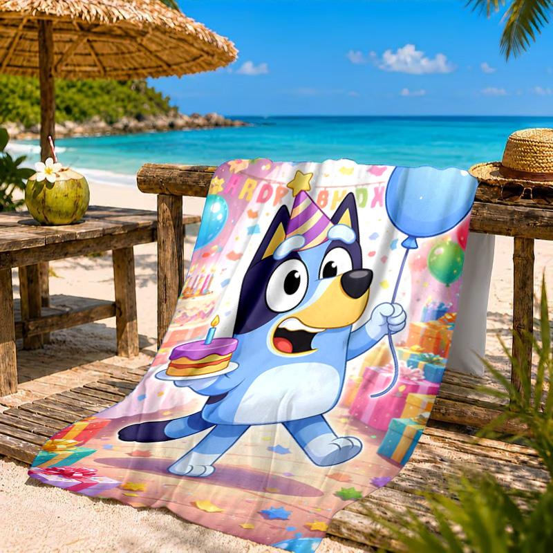 Paw Prints And Bluey Friends Beach Towel, Quick-drying, Easy to Care for, Suitable for Both Fitness and Beach Vacations,Sports Essential