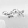 2 Paires Boucles d'Oreilles Créoles Petites Câlins en Acier Inoxydable Pour Femmes Petit Pendentif Cristal Zirconium Boucles d'Oreilles Cartilage Bijoux Piercing