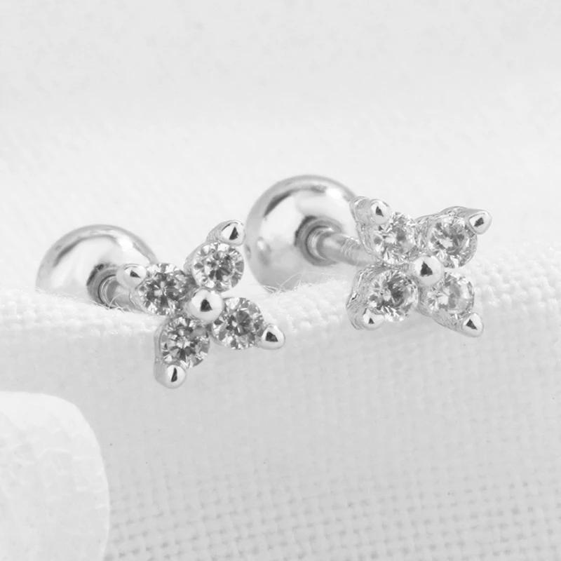 2 Paires Boucles d'Oreilles Créoles Petites Câlins en Acier Inoxydable Pour Femmes Petit Pendentif Cristal Zirconium Boucles d'Oreilles Cartilage Bijoux Piercing