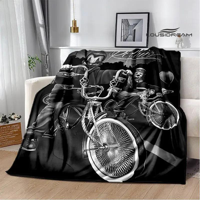 Retro Totenkopf Motorrad bedruckte Decken Picknickdecke Flansch Warme Decke Haus Reise Decken Bettwäsche Geburtstagsgeschenk