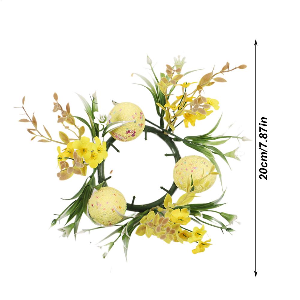 

Easter Egg Candle Wreath Eucalyptus Ring Small Candle Flower Ring Candelabra Wreath For Home Decoration Party Table and Easter