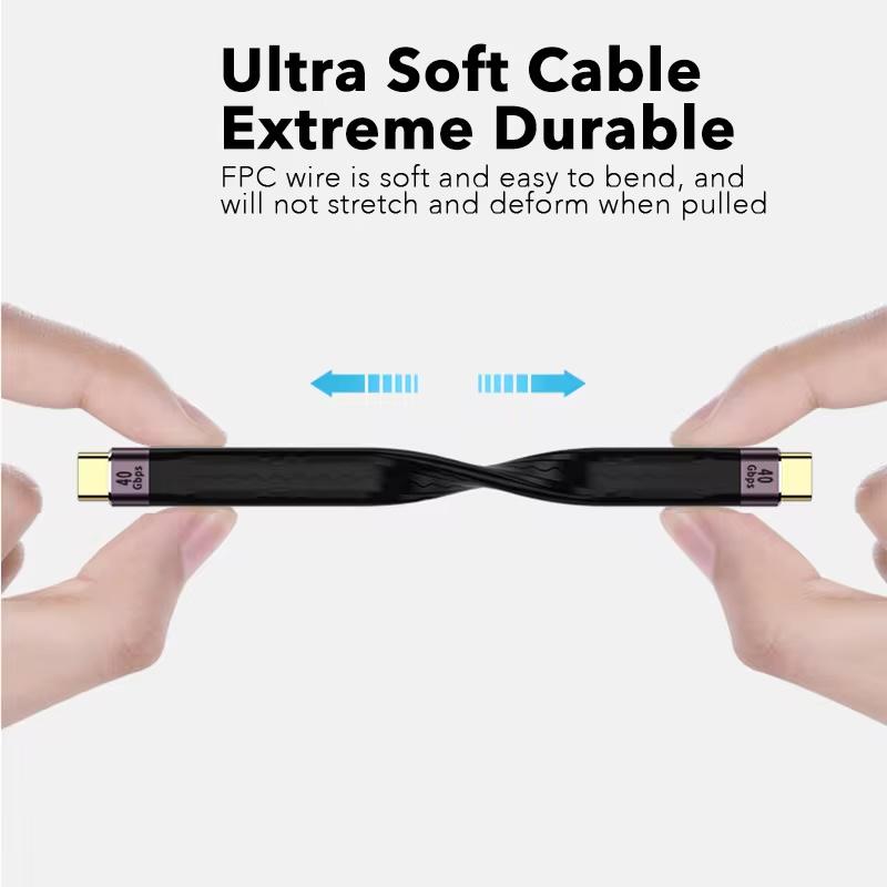 USB 4.0 Gen3 Data Cable PD 100W 5A Fast Charging USB C To Type C Cable Thunderbolt 3 4K@60Hz Cable USB Tipo C 40Gbps Data Cabel