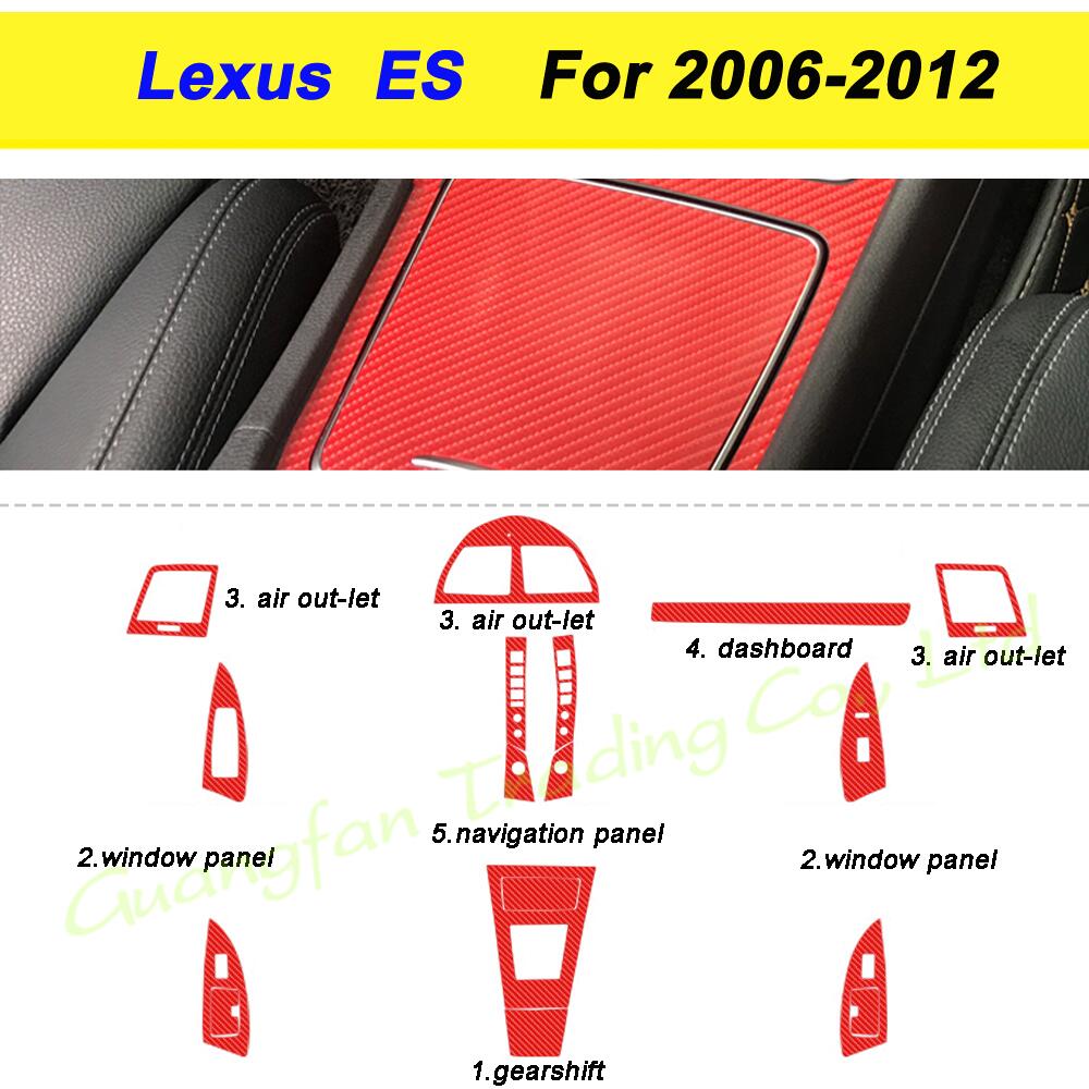 For Lexus ES240 350 2006-2012 Car-Styling 3D/5D Carbon Fiber Car Interior Center Console Color Molding Sticker Decals
