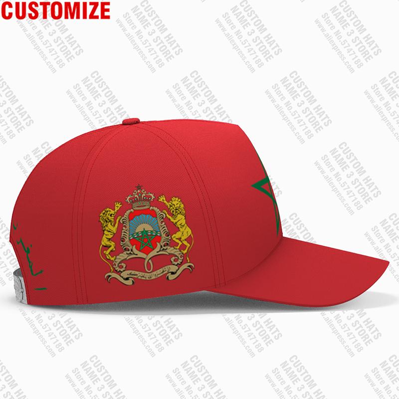 Morocco Youth Diy Free Custom Made Name Number Photo Mar Casual Hat Nation Flag Ma Kingdom Arabic Arab Country Baseball Cap