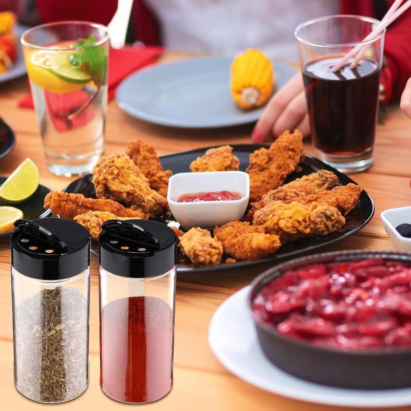 Plastik Transparente Gewürzflaschen Küche Pulver Aufbewahrungsdose Salz Pfefferstreuer Barbecue Gewürzdosen Gewürzbox Flasche