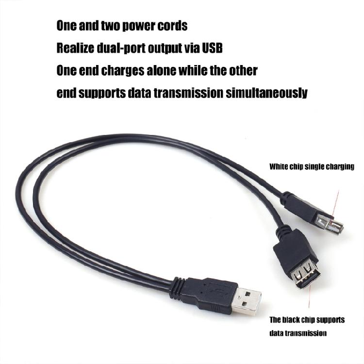 USB2.0 Active Hub Splitter Cable 40cm Double Port Adapter Cord  Flexible Designing For Multiple Device Access