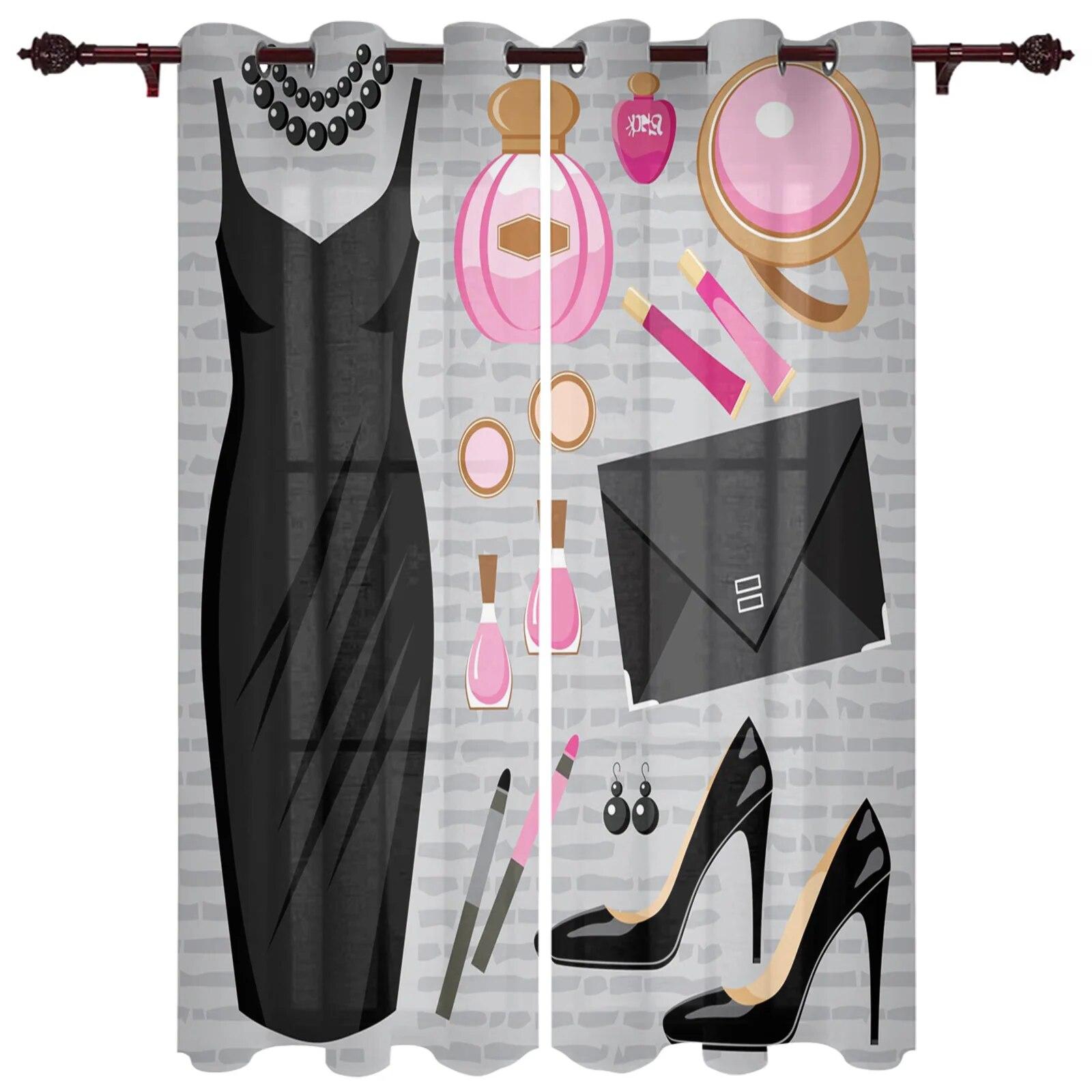 

Женская гардеробная, косметика, полосатые шторы на окна для спальни, современные жалюзи с принтом, занавеска для гостиной, домашний декор 135W x 60H(cm)