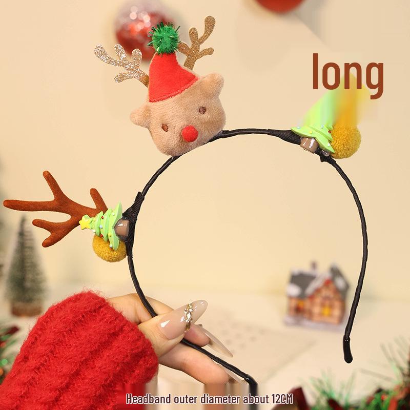 2025 Christmas Antler Headband Hair Tie - Women's Holiday Hair Accessories