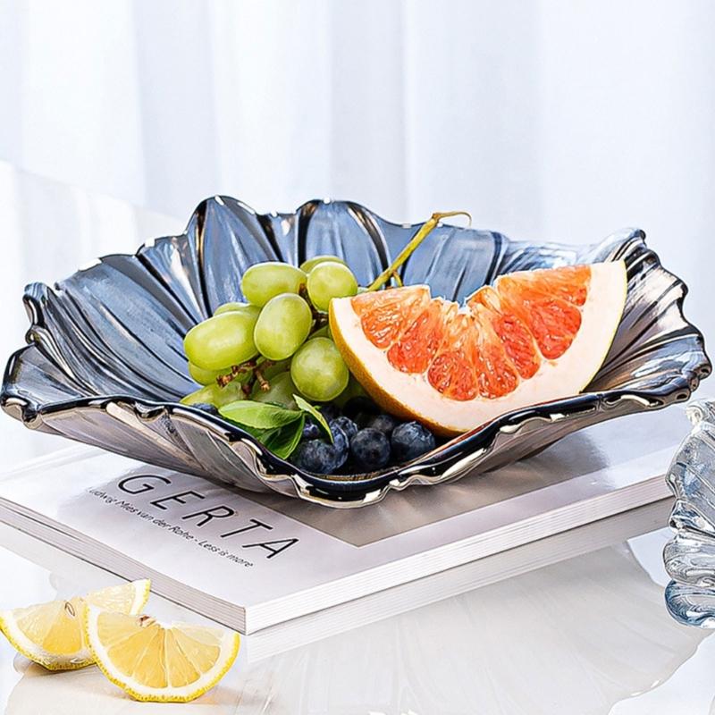 Sunflowers Pattern Glass Serving Tray With Multiple Color Great For Displaying Snacks Fruits And Dessert At Gatherings