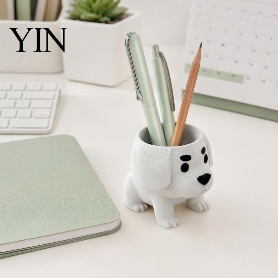 Small Pot 2 Pcs Dog Planter Pot, Funny 3D Printed Animal Planter, Puppy Cute Flower for Home Office Indoor Outdoor Decor Polished Edge Flowerpot