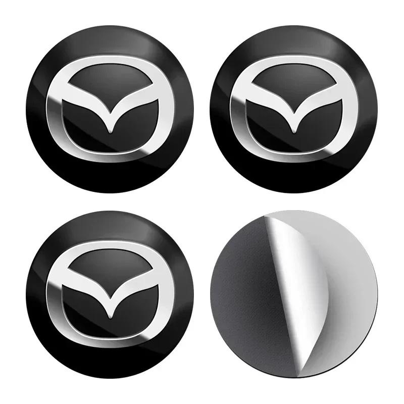 For Mazda 4pcs 56mm Car Emblem Wheel Hub Center Cap Stickers 2 3 5 M5 Ms CX-4 CX-5 CX6 CX7 M3 M6 MX3 MX5 Rx8 bg1