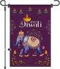 Happy Diwali Garden Ag Purple Decorative Elephant Design Lotus Ower Oil Lamp Banner for Indian Diwali Outdoor Garden Yar EEZ