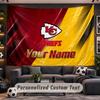 Wandbehang Wandteppich Benutzerdefinierter Name Kansas City Chiefs Muster Personalisiert Bedruckter Stoff Wanddekoration