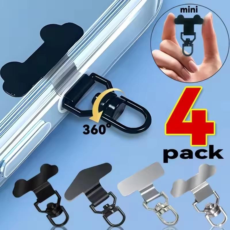 360° Rotatable Phone Lanyard Clip Patch Ultra-thin Stainless Steel Phone Case Hanging Rope Card Anti-lost Strap Fixed Gasket