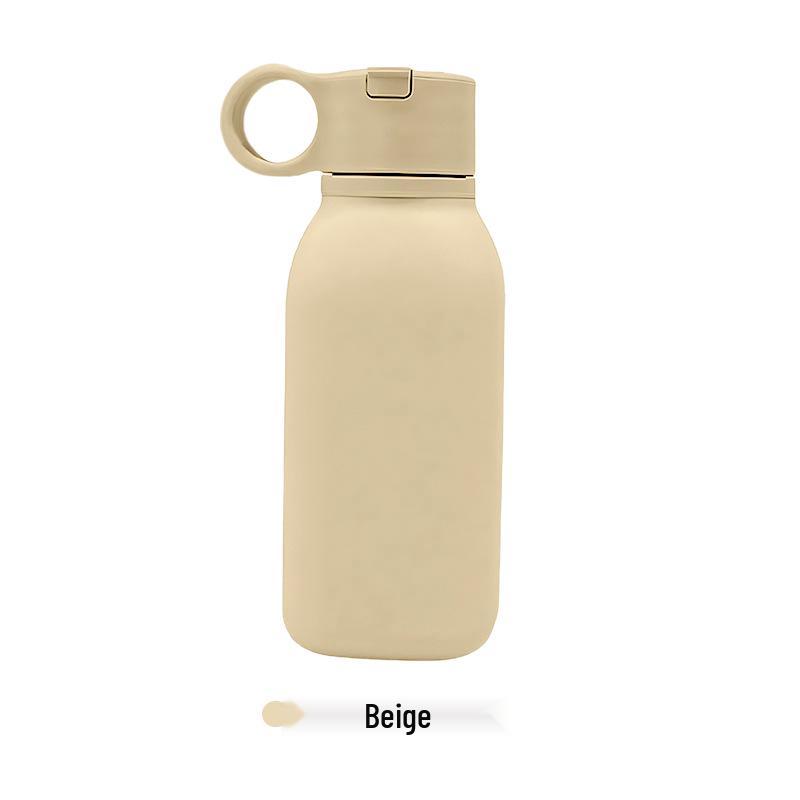 American-Style Silicone Sports Water Bottle - Food Grade, Heat Resistant, Drop-Proof, Matte Finish, Portable for Outdoor Use