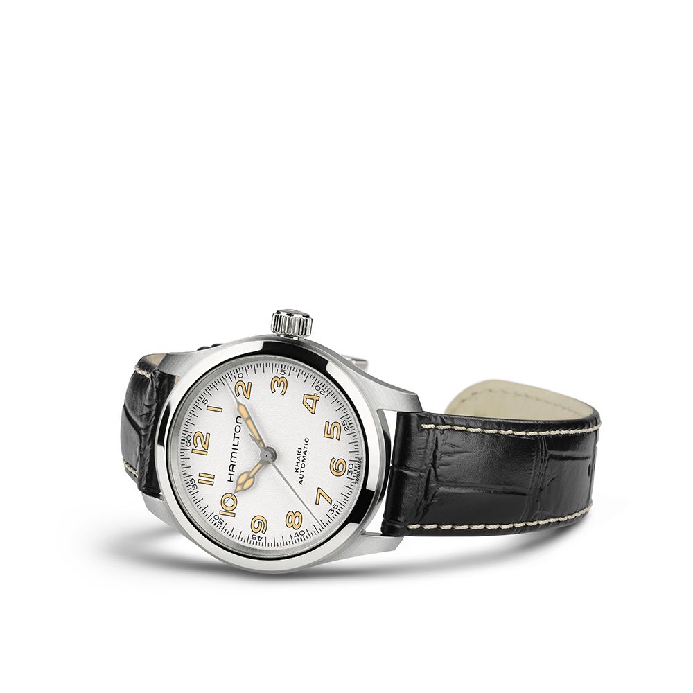 [Hamilton] Khaki Field Murphy 38mm White Dial Black Leather Wristwatch H70405710