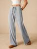 2025 Women's High-Waisted Wide-Leg Floor-Length Casual Pants - Breathable Solid Color, Slimming, Sunscreen, Multi-Occasion