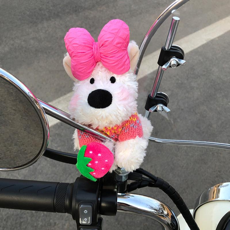 Kawaii West Highland Terrier Welpen Plüschtier Cartoon Magnetische Stoffpuppen Motorrad Elektrofahrrad Rückspiegel Anhänger Dekor