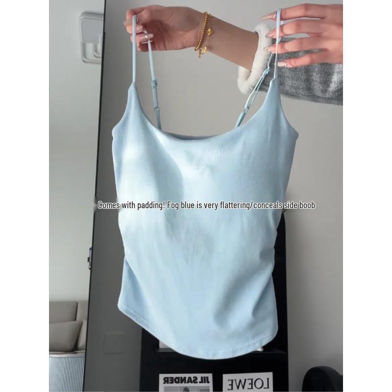 

2026 Summer Women s Sleeveless Camisole with Chest Pads and Stylish Back One Size (Fits 40-60 kg)