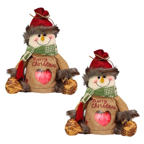 Christmas Gift Bag Santa Claus Deer Snowflake Shape Candy Bag Zipper Design Reusable Fabric Xmas Storage Bag