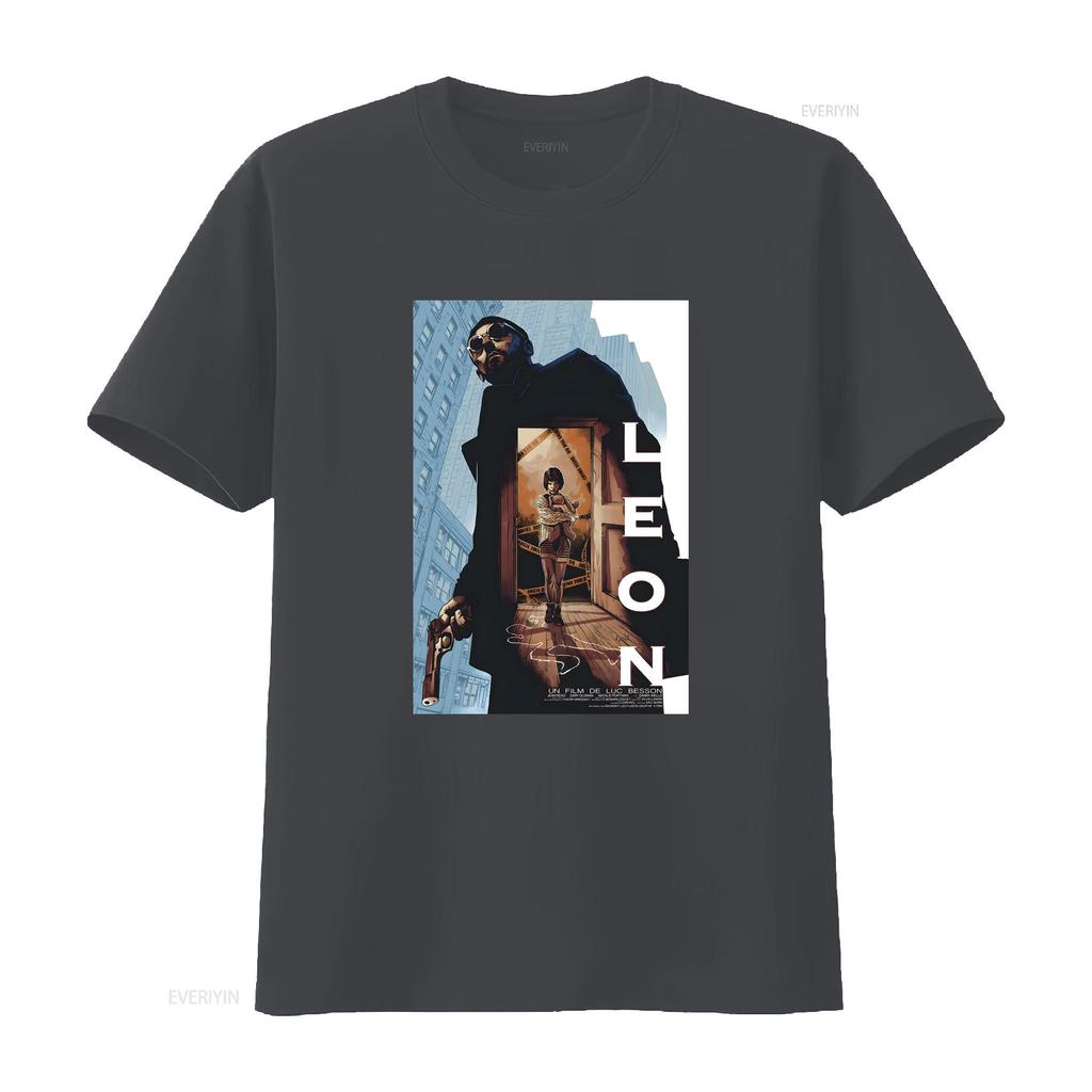 Leon The Professional Jean Reno Film T Shirt Baggy Boyfriend 2185 Vintage Washed Versatile Homme Casual Streetwear Fashion